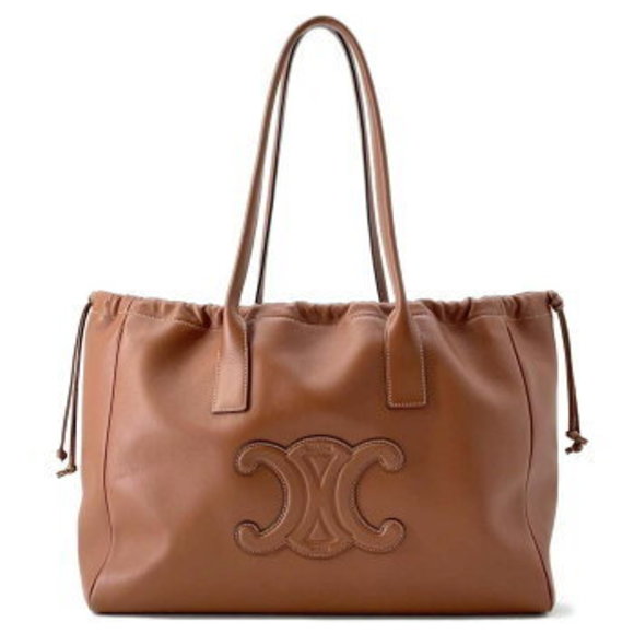 Celine Cabas Tote Bag Drawstring Cuir Triomphe Leather - Picture 1 of 8